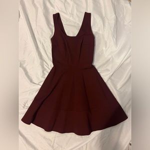 A line burgundy holiday dress